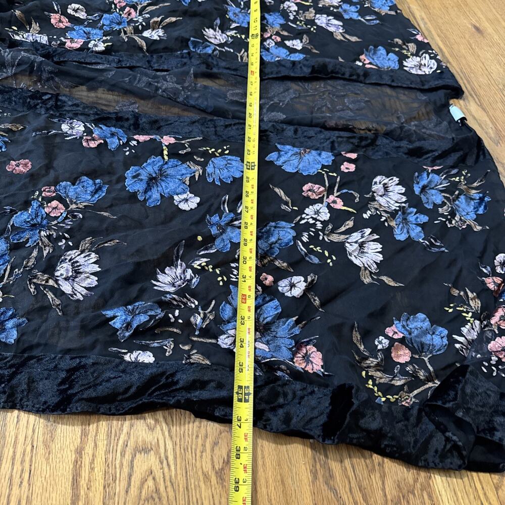 Torrid Velvet Burnout Kimono Open Front Womens 3/4 Floral Boho Romantic - Picture 5 of 6
